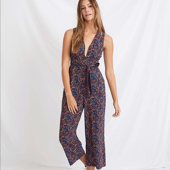 Marine Layer Pants - Marine Layer Holli Jumpsuit Floral Print Size Small